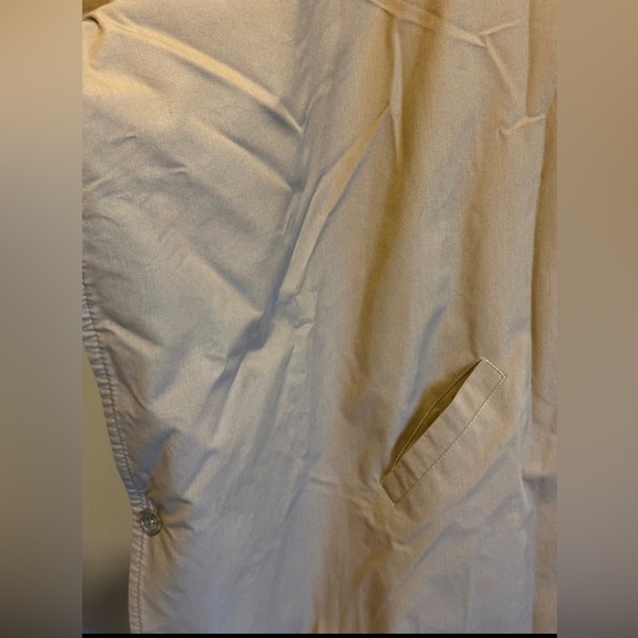 Vintage 1950’s Selvy Fur Company tan canvas navy wool Reversible Hooded Cape OS - Picture 10 of 11